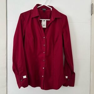 Express Deep Red Collared Shirt